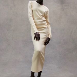 Zara knit drape dress cream color size S